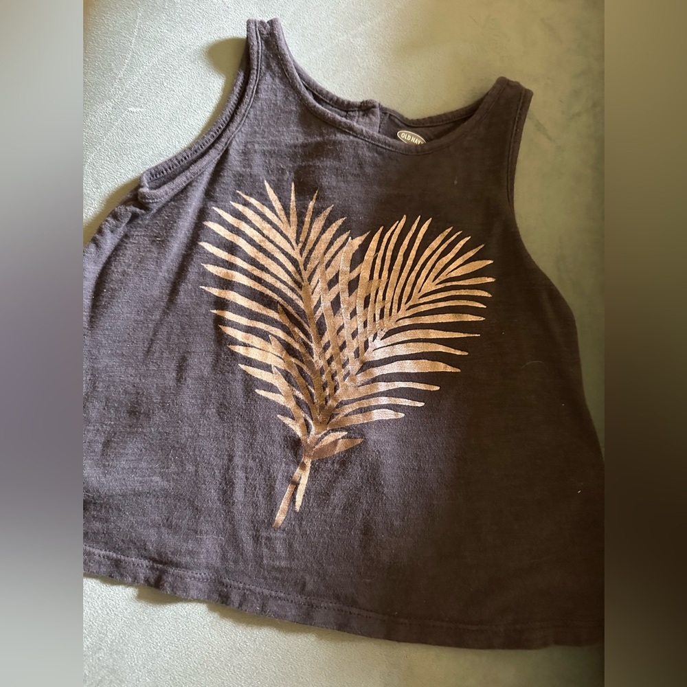 EUC Old Navy Palm Leaves Tulip Back Tank 3T